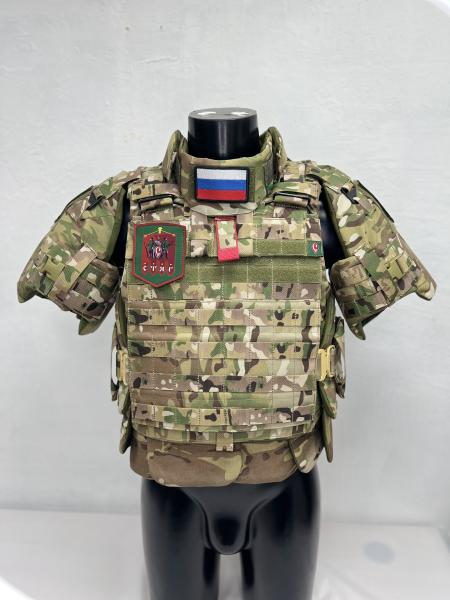 Бронежилет "Доспех" с карманами под плиты, с наплечниками "Кит" и защитный ряд "Фестоны"