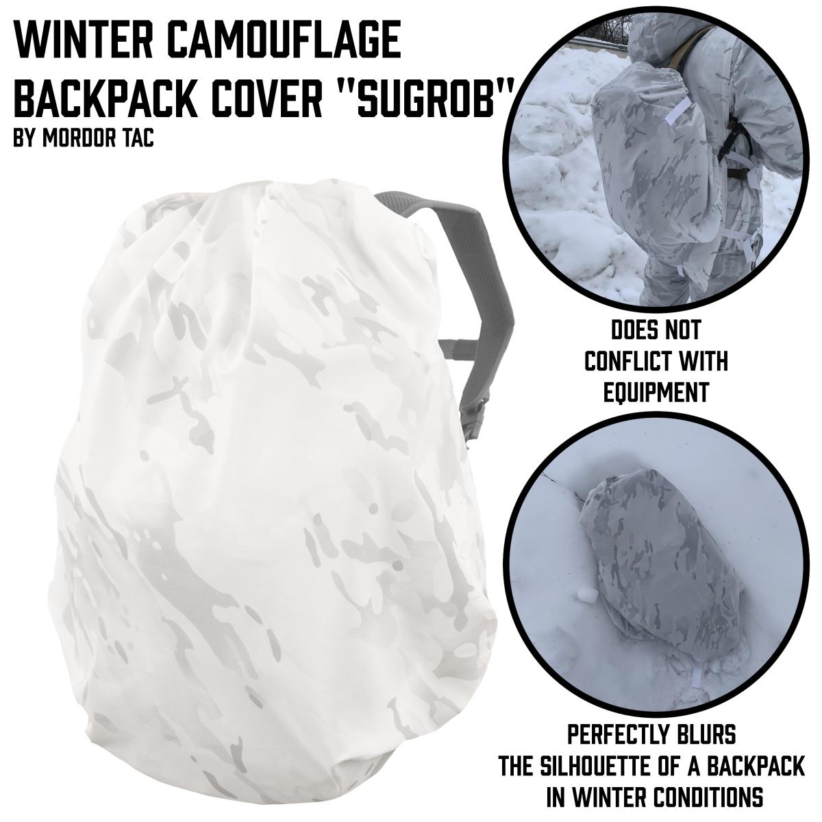 Winter camouflage backpack cover "Sugrob"