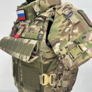 Бронежилет «Доспех» с карманами под плиты, наплечниками «Лепесток», поясом «Фестоны».